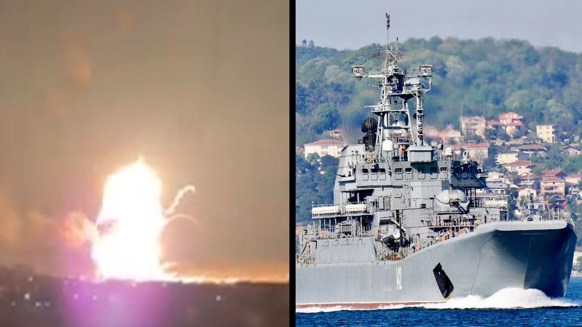 Z ruské lodi zbyly po ukrajinském útoku jen ohořelé trosky